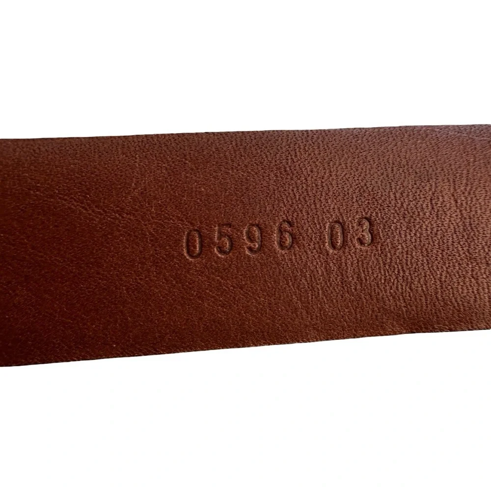 Bespoke Dark Brown Genuine Crocodile Brass Buckle Belt Size Mens 36 NWOT